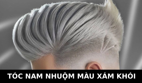 Kiểu tóc nam đẹp ngắn kiểu Layer Nhuộm tóc nam Màu Xám khói