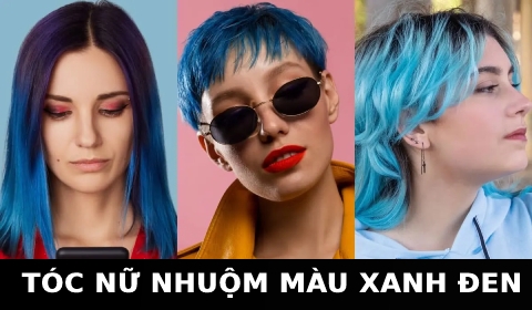 Mẫu tóc nữ đẹp ngắn kiểu Layer Nhuộm tóc nữ l Xanh đen