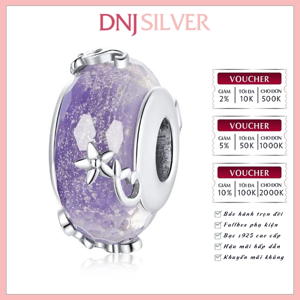 [Chính hãng] Charm bạc 925 cao cấp - Charm Sterling Silver Purple Glass thích hợp để mix vòng tay charm bạc cao cấp - DN558