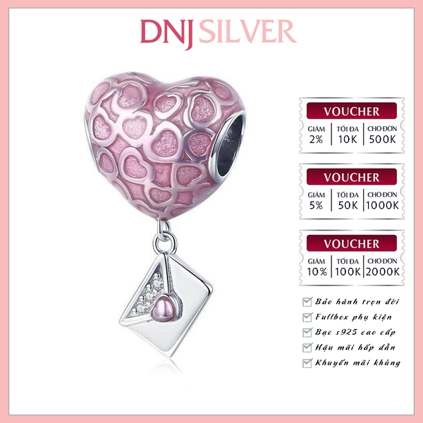 [Chính hãng] Charm bạc 925 cao cấp - Charm Flying Unicorn PigPink Heart With Envelope Dangling thích hợp để mix vòng tay charm bạc cao cấp - DN586