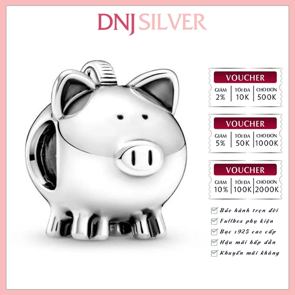 [Chính hãng] Charm bạc 925 cao cấp - Charm Cute Piggy Bank thích hợp để mix vòng tay charm bạc cao cấp - DN533