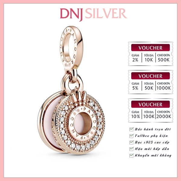 [Chính hãng] Charm bạc 925 cao cấp - Charm Sparkling Pavé Crown O Enamel thích hợp để mix vòng tay charm bạc cao cấp - DN710