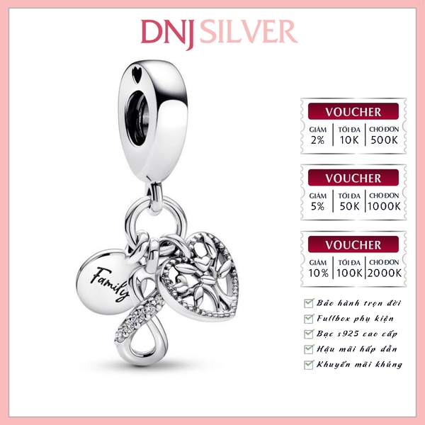 [Chính hãng] Charm bạc 925 cao cấp - Charm Family Infinity Triple Dangle thích hợp để mix vòng tay charm bạc cao cấp - DN592