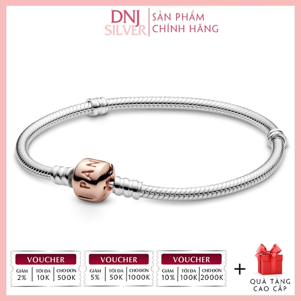 Vòng tay charm bạc 925 cao cấp - Vòng charm Rose Clasp - Vòng tay dành cho nam và nữ - Vòng mềm