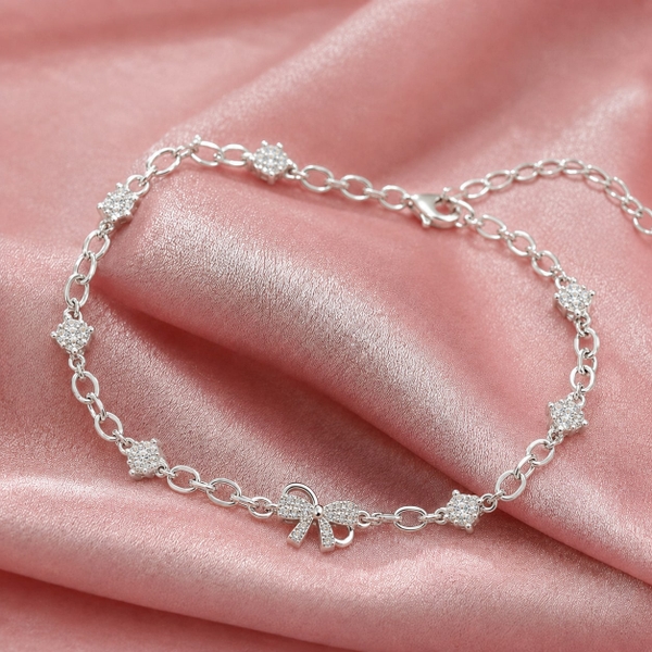 Lắc Tay Bạc Ta Cho Nữ - Mắt Xích Tròn Charm Bướm - LTBTN016