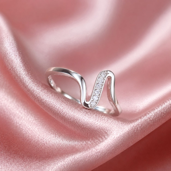 Nhẫn Nữ Bạc Ý - Nơ Uốn Lượn - NNBI029