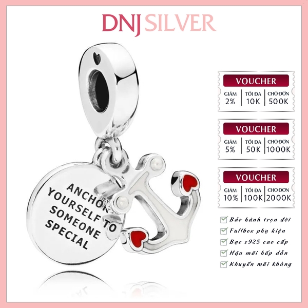 [Chính hãng] Charm bạc 925 cao cấp - Charm Anchor of Love Pendant thích hợp để mix vòng tay charm bạc cao cấp - DN339
