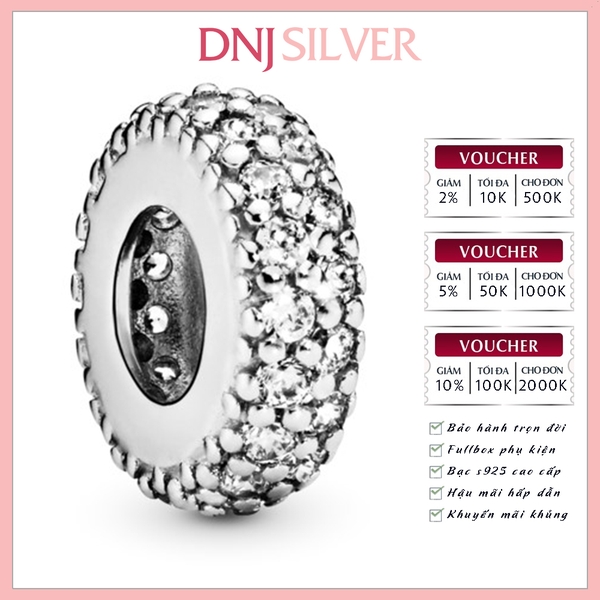 [Chính hãng] Charm bạc 925 cao cấp - Charm Pavé Charm thích hợp để mix vòng tay charm bạc cao cấp - DN200