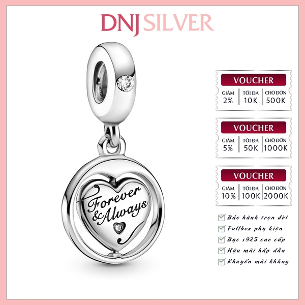 [Chính hãng] Charm bạc 925 cao cấp - Charm Spinning Forever & Always Soulmate Dangle thích hợp để mix vòng tay charm bạc cao cấp - DN087