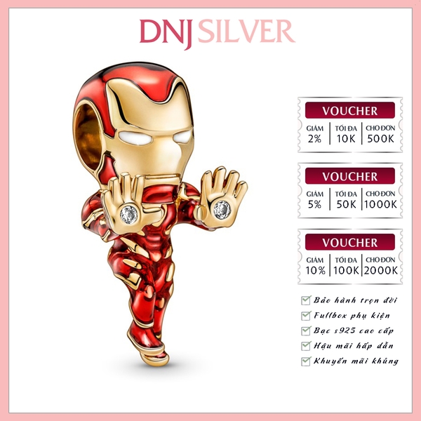 [Chính hãng] Charm bạc 925 cao cấp - Charm Marvel The Avengers Iron Man thích hợp để mix vòng tay charm bạc cao cấp - DN326