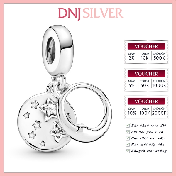 [Chính hãng] Charm bạc 925 cao cấp - Charm Sleeping Moon and Stars Dangle thích hợp để mix vòng tay charm bạc cao cấp - DN078