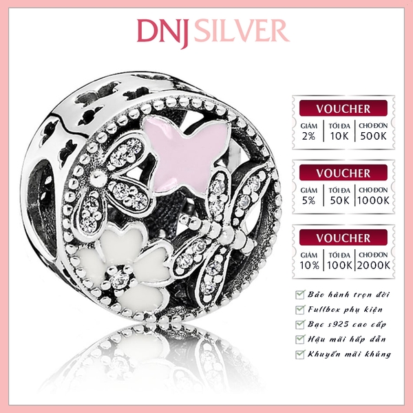[Chính hãng] Charm bạc 925 cao cấp - Charm Springtime Pink Enamel thích hợp để mix vòng tay charm bạc cao cấp - DN322