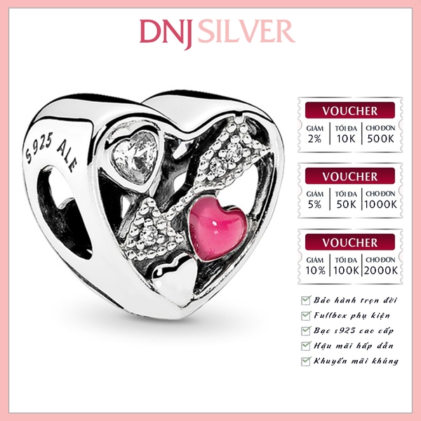 [Chính hãng] Charm bạc 925 cao cấp - Charm Struck by Love thích hợp để mix vòng tay charm bạc cao cấp - DN262