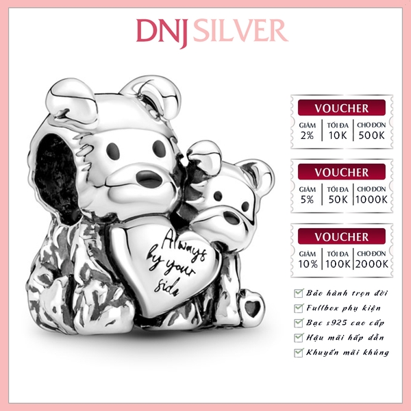 [Chính hãng] Charm bạc 925 cao cấp - Charm Mother & Puppy Love thích hợp để mix vòng tay charm bạc cao cấp - DN103
