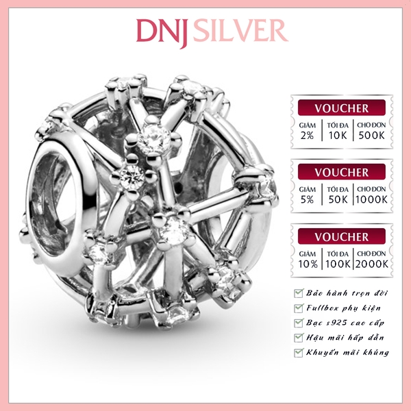 [Chính hãng] Charm bạc 925 cao cấp - Charm Openwork Star Constellations thích hợp để mix vòng tay charm bạc cao cấp - DN168
