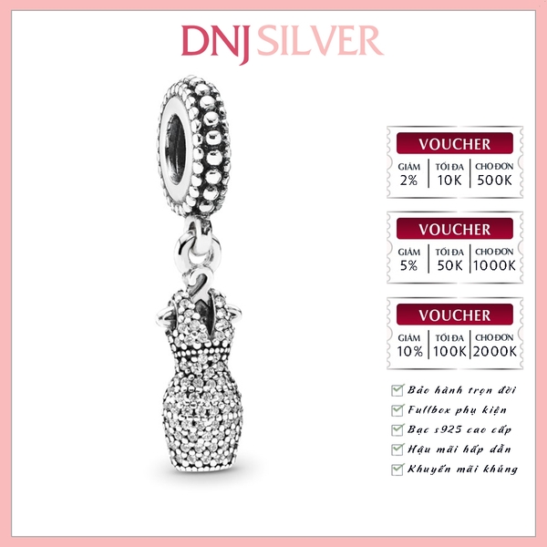 [Chính hãng] Charm bạc 925 cao cấp - Charm Dazzling Dress thích hợp để mix vòng tay charm bạc cao cấp - DN360