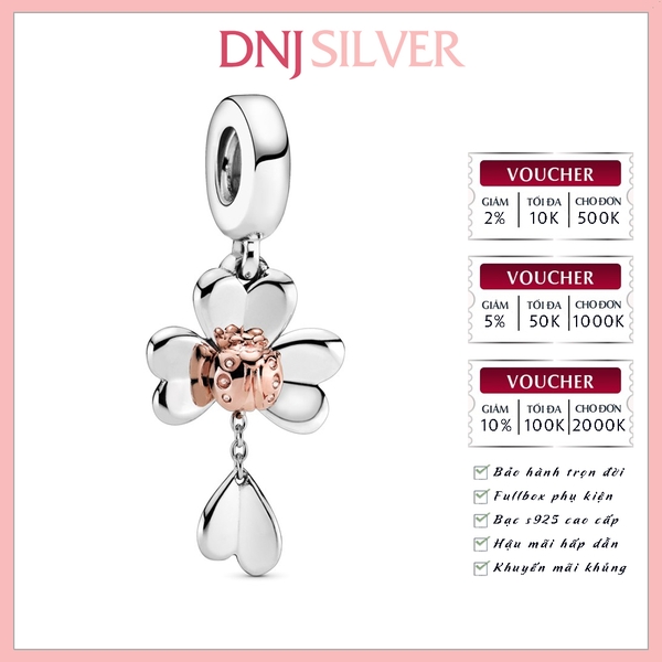 [Chính hãng] Charm bạc 925 cao cấp - Charm Clover & Ladybird Dangle thích hợp để mix vòng tay charm bạc cao cấp - DN151