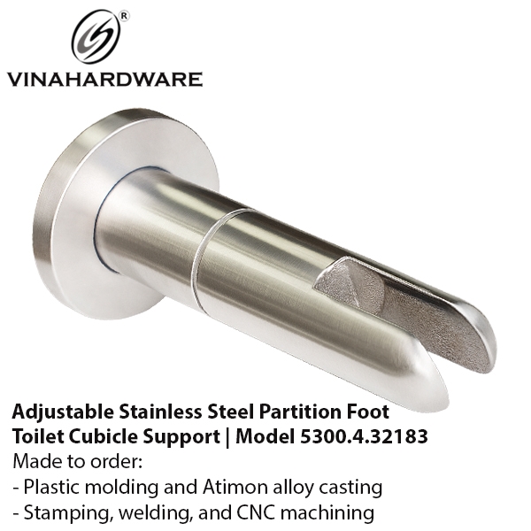 Adjustable Stainless Steel Partition Foot – Toilet Cubicle Support ...