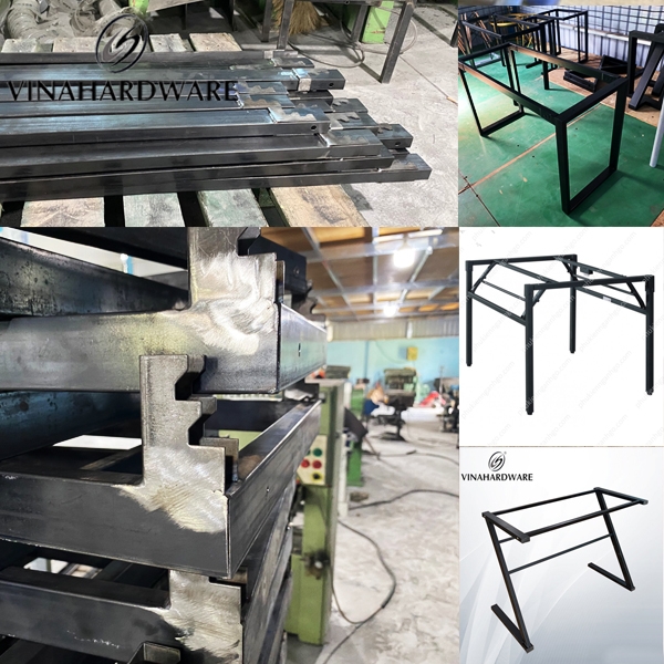 Quick disassembly table frame processing with serrated mount ...