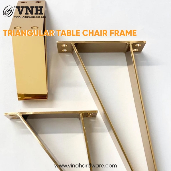 Triangular table leg frame, matte black paint - Processed by ...