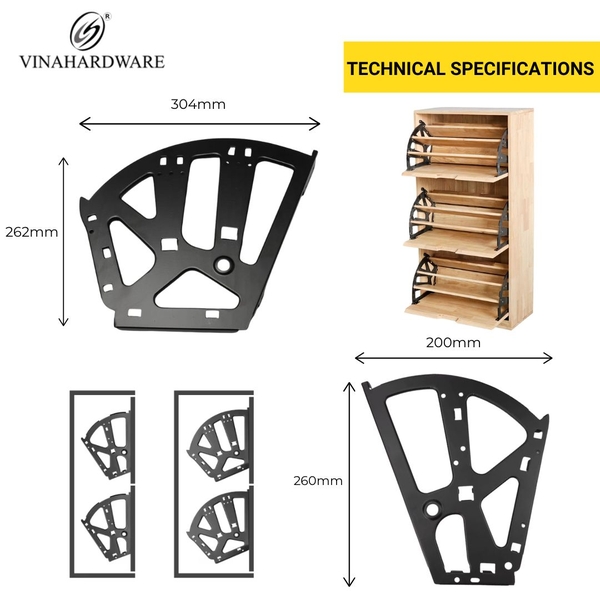 2-Tier Shoe Cabinet Hinge – Model 1260.1.09246