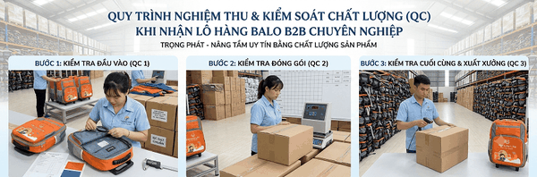 Quy Trình Nghiệm Thu & Kiểm Soát Chất Lượng (QC) Khi Nhận Lô Hàng Balo B2B
