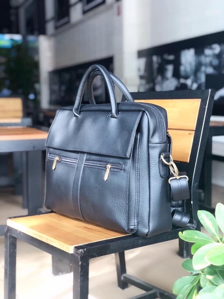 Cặp da in logo trường quân đội, chất lượng bền đẹp