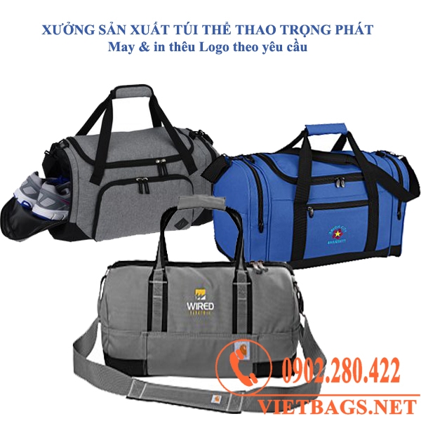 Túi thể thao dạng trống in logo