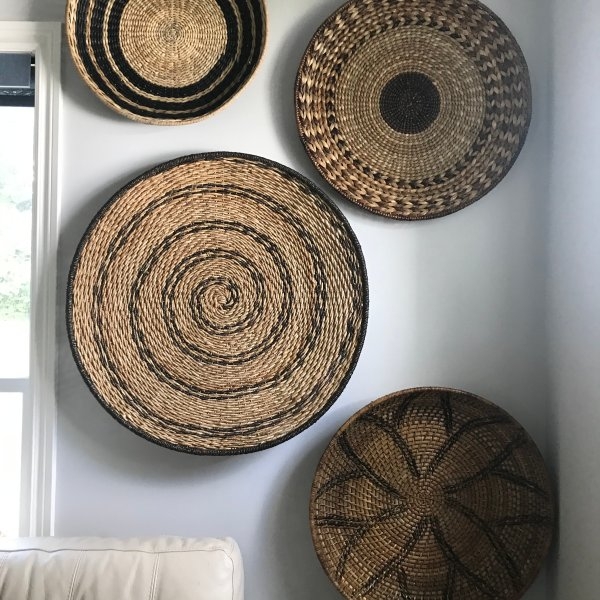 Hot sale Set of 4 Seagrass Woven Wall Plate/ Wall Hanging Decoration