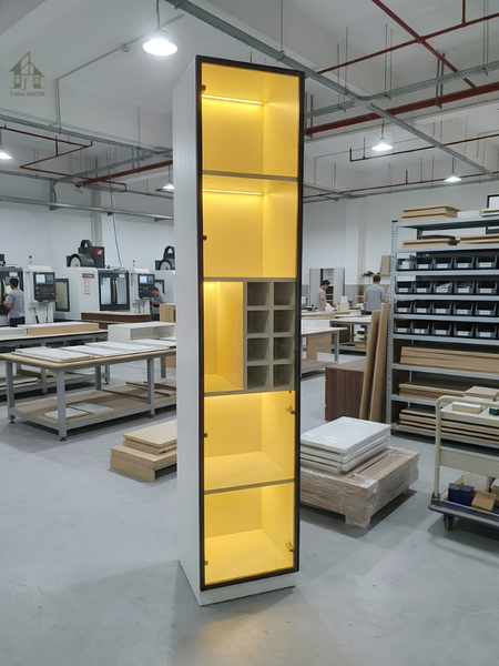 Mẫu tủ rượu đẹp hiện đại bằng gỗ MDF chống ẩm