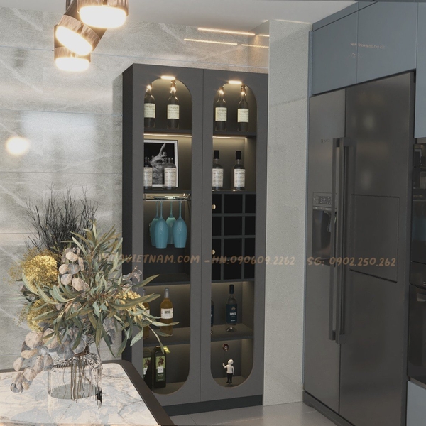 Tủ rượu cánh vòm , phòng khách đẹp, phong cách Italia chất liệu gỗ MDF ...