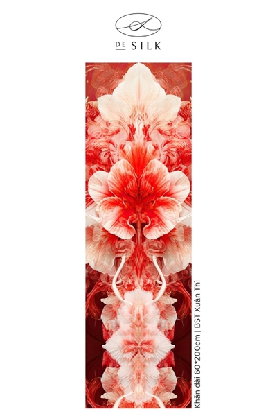 Khăn lụa dài Phantasmal Gladiolus họa tiết hoa lay ơn