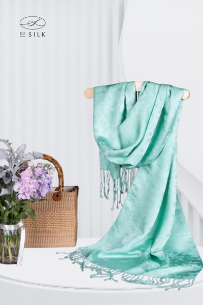 Khăn lụa Jacquard họa tiết hạc
