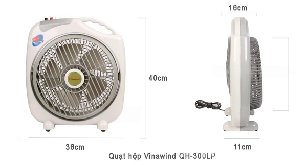 Quạt hộp Vinawind QH-300LP, sải cánh 30cm, đổ tự ngắt
