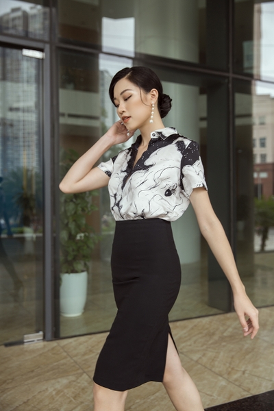 Silk Shirt-White Koi fish