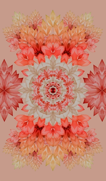 Lotus vermilion silk fabric