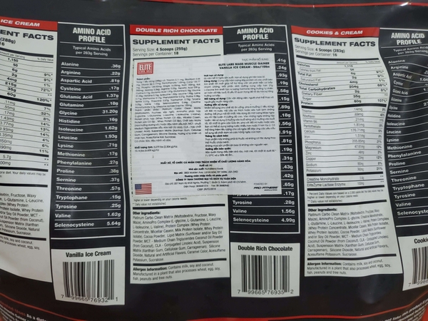 Nutrition Facts Elitelab Mass Gainer 10lbs