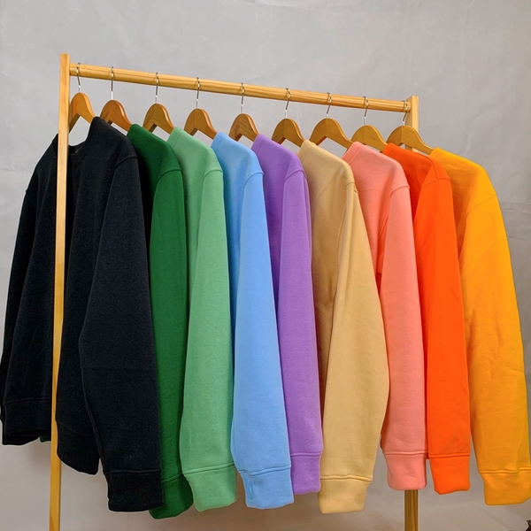 Áo Sweater Form Rộng Trơn Vải Nỉ