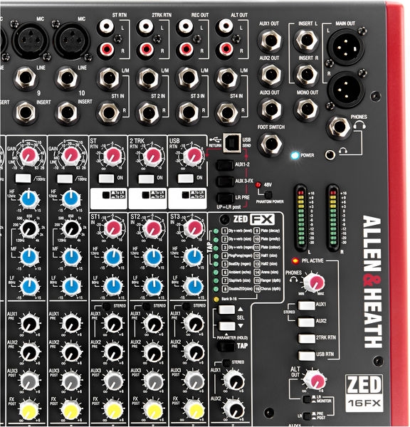 ALLEN&HEATH ねじこん ZED-16FX（エフェクト搭載）-AUX1、2不良