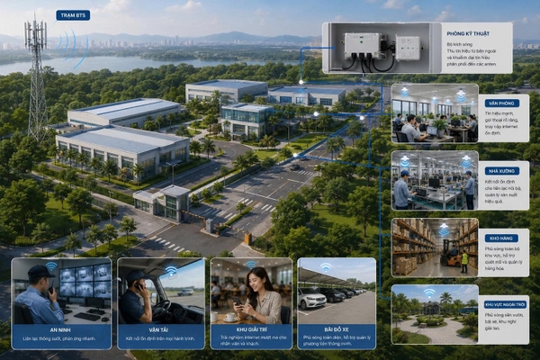 Phủ Sóng 100% Diện Tích Lớn Nhờ Bộ Kích Sóng Điện Thoại Di Động Chuyên Dụng