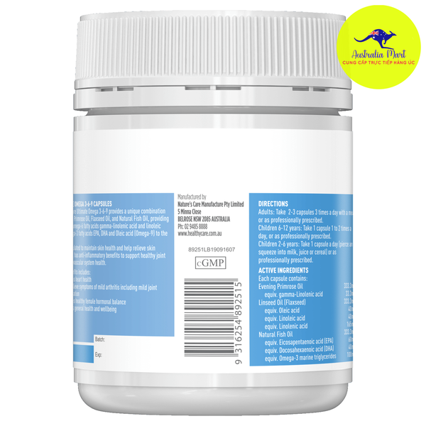 Viên uống Omega Healthy Care Omega 369 Xách tay chính hãng Úc