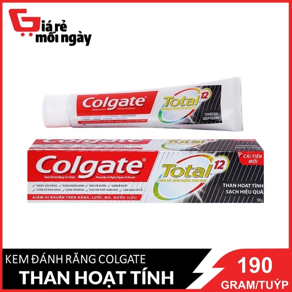 kem-danh-rang-colgate-total-than-hoat-tinh-sach-hieu-qua-giam-chay-mau-nuou-190g