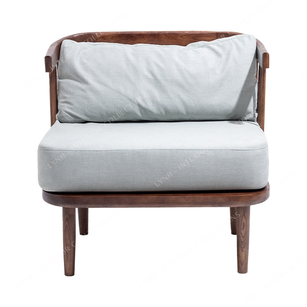 Sofa đơn gỗ tay cong LYNH-SF017