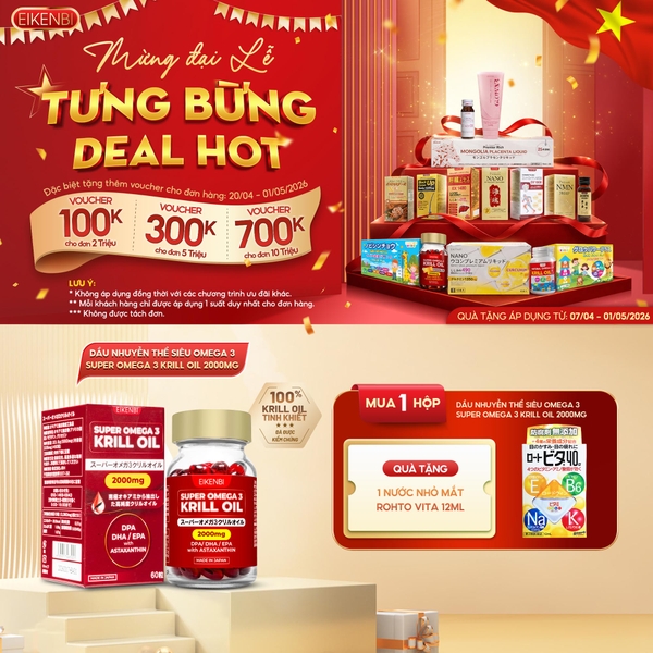 Viên Uống Dầu Nhuyễn Thể Siêu Omega - 3 Krill Oil Eikenbi [Hộp 60 viên]