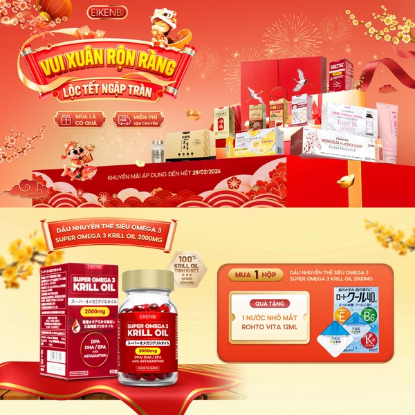 Viên Uống Dầu Nhuyễn Thể Siêu Omega - 3 Krill Oil Eikenbi [Hộp 60 viên]