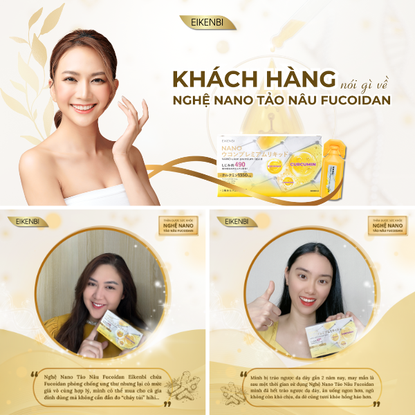 Tinh Chất Nghệ Nano Tảo Nâu Fucoidan Eikenbi [Hộp 15 ống x 10ml]
