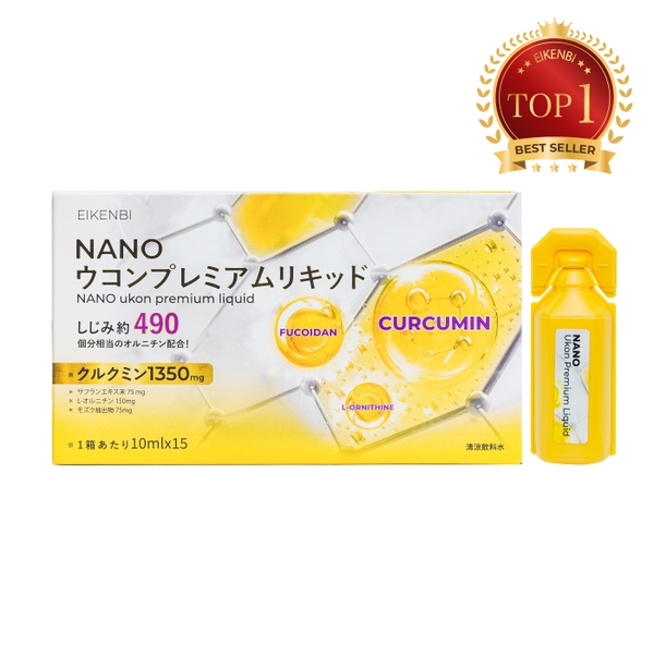 Tinh Chất Nghệ Nano Tảo Nâu Fucoidan Eikenbi [Hộp 15 ống x 10ml]