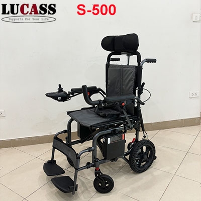 Xe lăn điện ngả lưng Lucass S-500 pin lithium, phanh tự động Y TẾ THÁI HƯNG