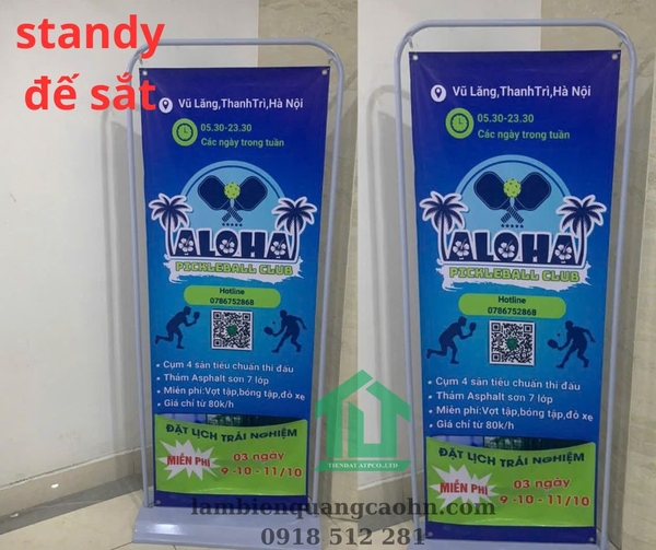 Mẫu Standee chữ X - Giá cuốn - Standee khung sắt quảng cáo | BIỂN QUẢNG CÁO