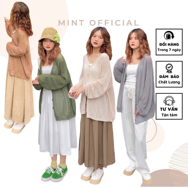 ÁO CARDIGAN LEN LƯỚI MỎNG